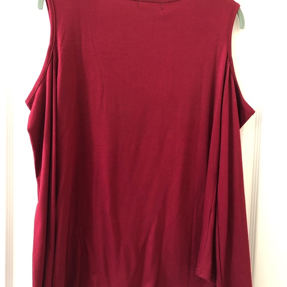Aolakeke Classic Fashion Collection Cranberry Long Sleeve Cold Shoulder Top S - Picture 12 of 12
